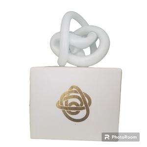 West Elm Paperweight Ornament Glass Knot Decorative Art 3.5”